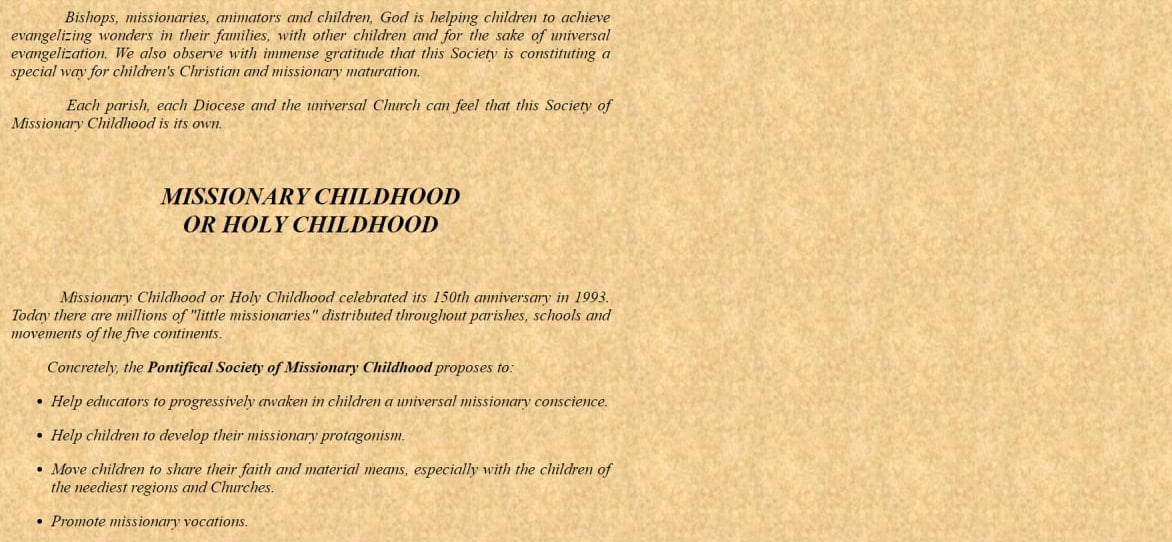 Vatican's Unholy Childhood Programme